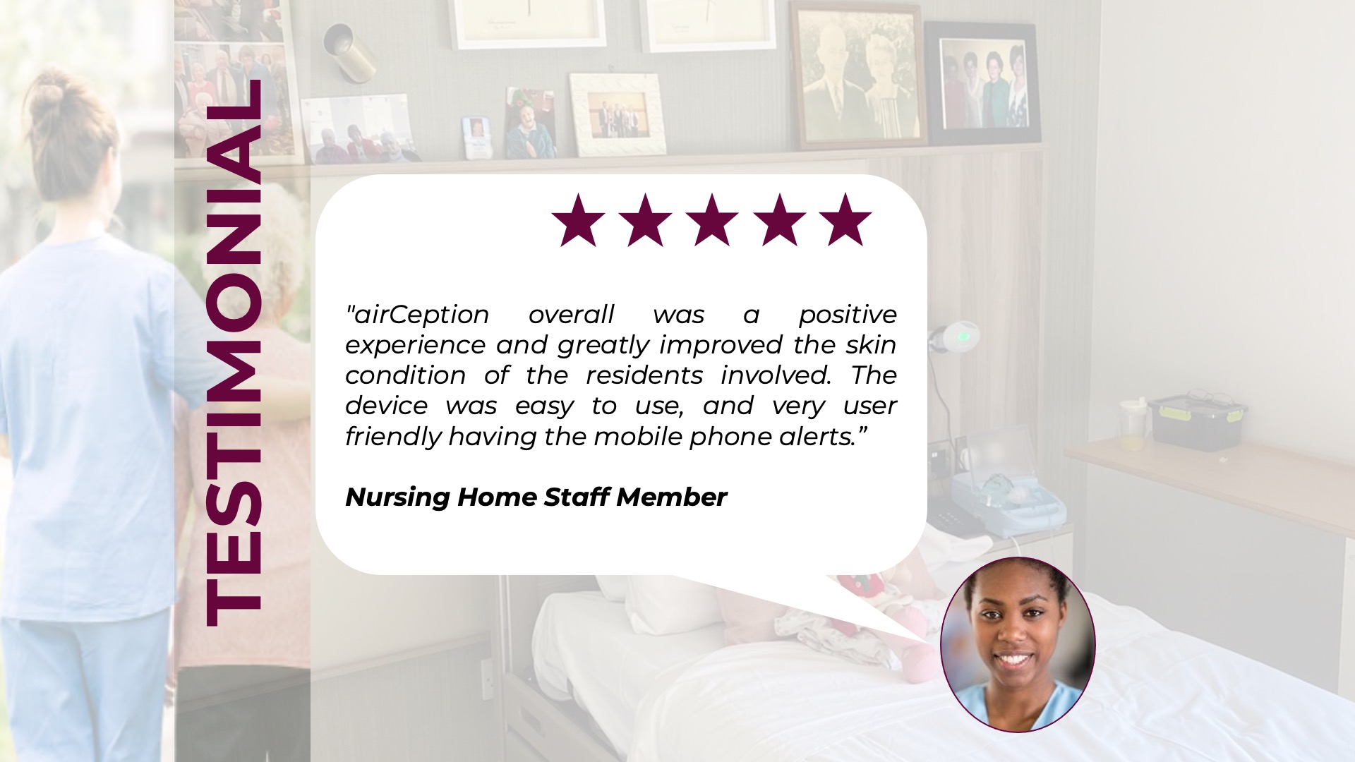 Testimonial 5-star from nursing home staff