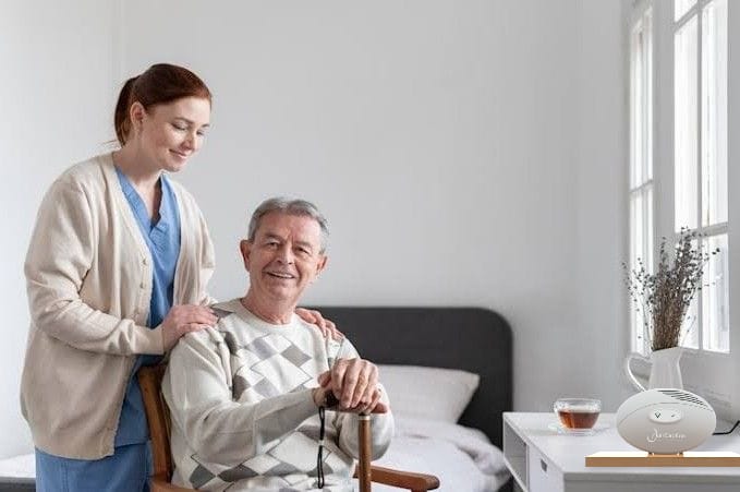 airCeption device and caregiver app in a real care setting